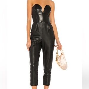 Black Faux Leather High-Waist Pants.